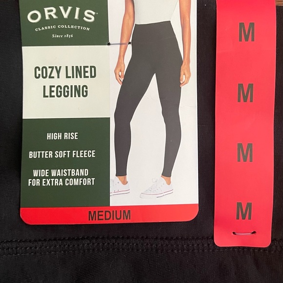 NWT Orvis Women’s Black High Rise Cozy Lined Leggings Butter Soft Fleece Medium - Picture 10 of 11